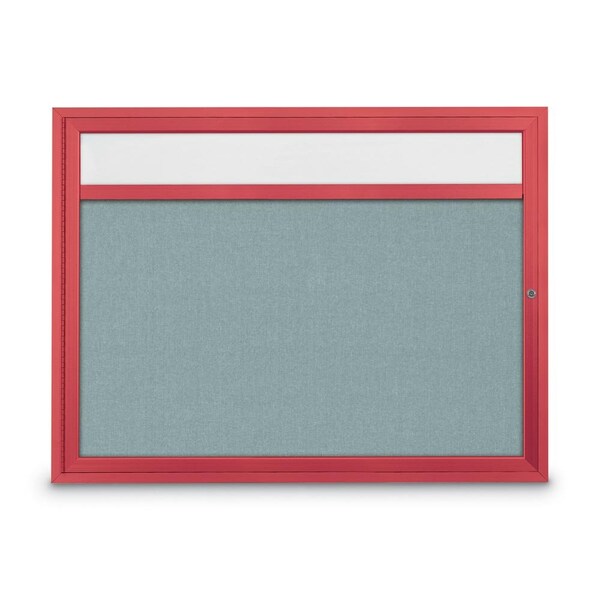 Slim Enclosed Corkboard, 30"x36", Bronze Alum Frame/Buff
